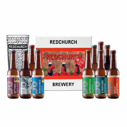 Bild von Redchurch Brewery Redchurch Mixed Case Gift Box – 10 Beers & Glass – With Love