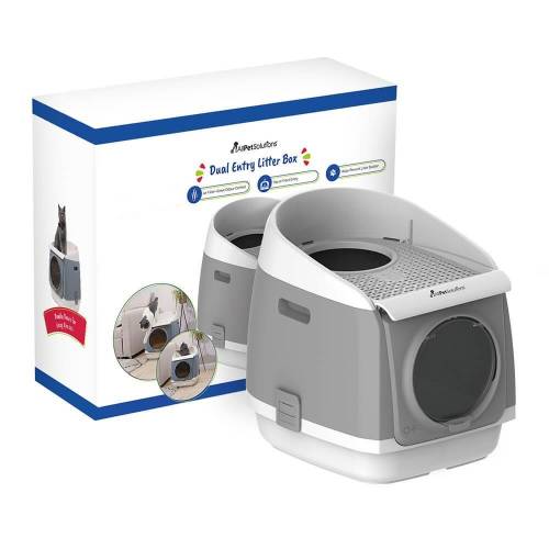 Bild von AllPetSolutions Grey Cat Litter Box – Exit Hatch Feature