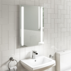 Bild von Rectangular LED Bathroom Mirror with Demister 500 x 700mm – Capella