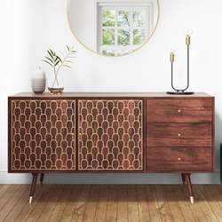 Bild von Large Sideboard with Storage in Dark Wood – Dejan