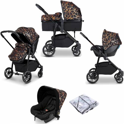 Bild von Ickle Bubba Moon 3 in 1 (Black Chassis) Travel System – Copper