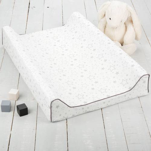 Bild von Cuddle Co Comfi-Love Luxury Memory Foam Soft Bamboo Designer Changing Mat – Grey Stars