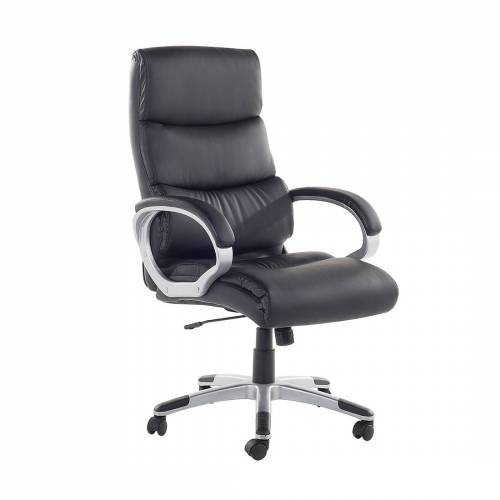 Bild von Beliani Office Executive Chair Black Faux Leather Swivel Gas Lift Adjustable Height with Castors Ergonomic Modern