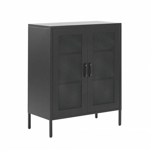 Bild von Beliani Office Cabinet White Metal 2 Doors Locks Keys