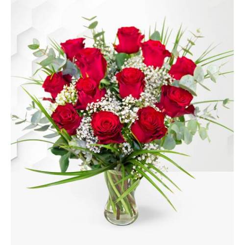 Bild von 12 Red Roses – Valentine’s Flowers – Valentine’s Day Flowers – Red Roses – Valentine’s Roses – Red Roses Bouquet – Valentine’s Day Roses