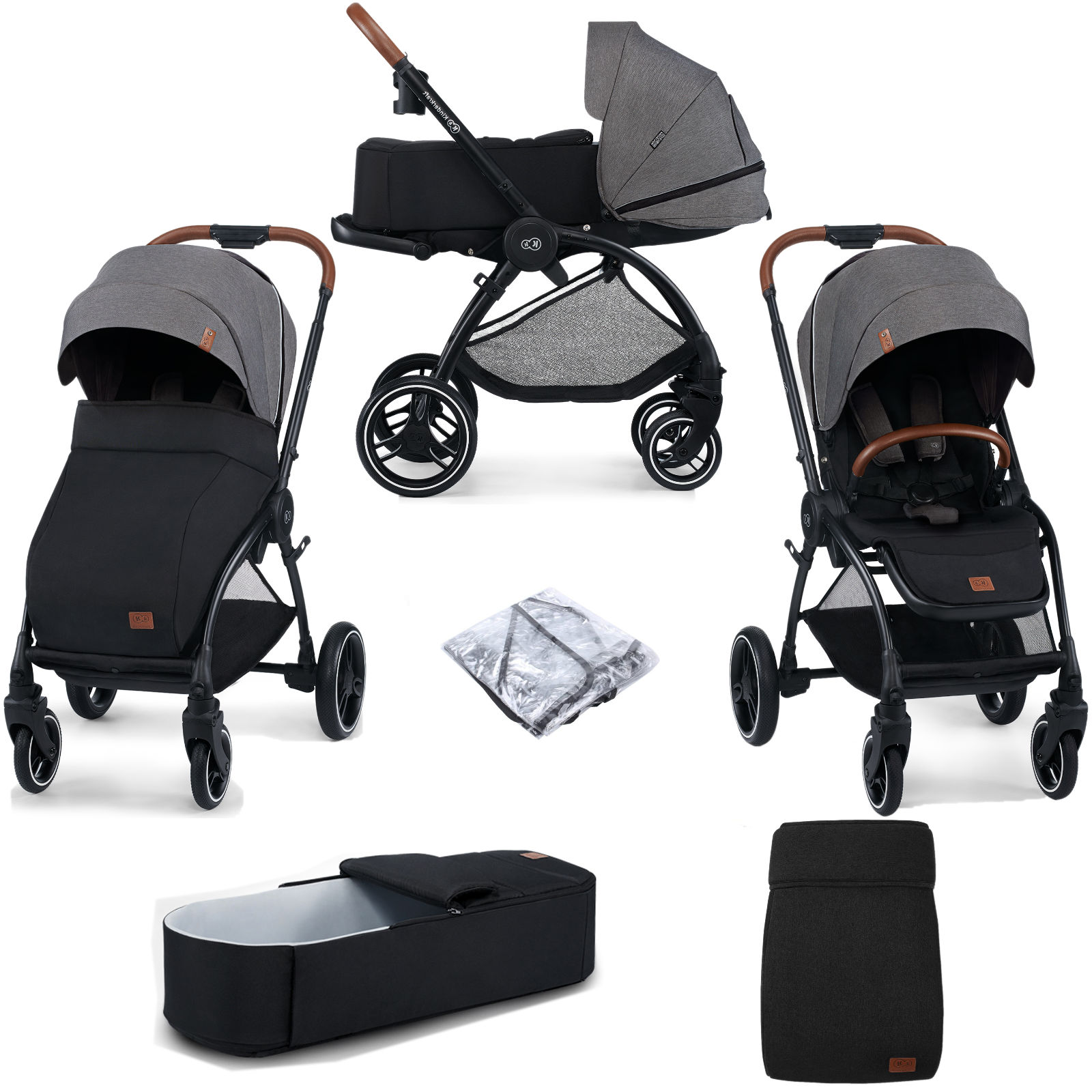 Bild von Kinderkraft Evolution 2in1 Stroller with Cocoon Carrycot – Platinum Grey
