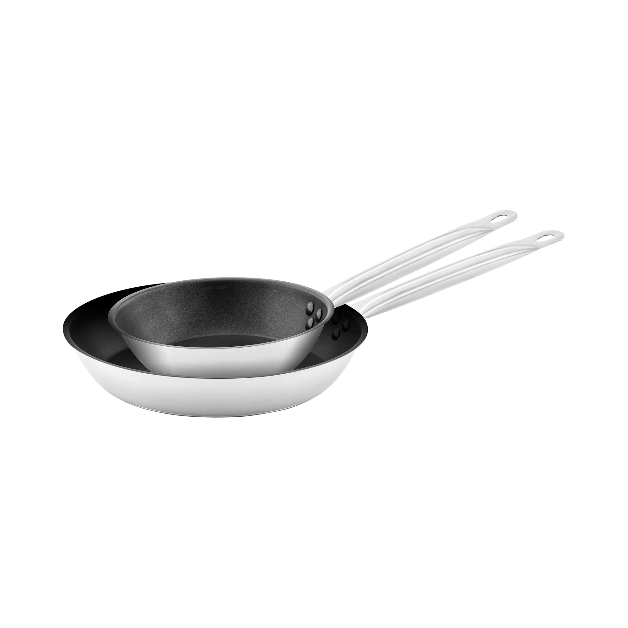 Bild von Royal Catering Stainless Steel Frying Pan – 2 pcs. – coated – Ø 20 / 28 cm x 5 cm RCFP-20-28NS