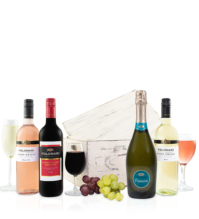 Bild von 123 Flowers Italian Wine Set – Luxury Wine Gifts – Wine Gifts – Wine Gift Baskets – Wine Hampers – Wine Gift Delivery