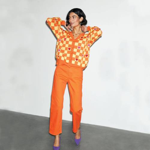 Bild von NFD Outlet Orange Heart Boxy Cardi